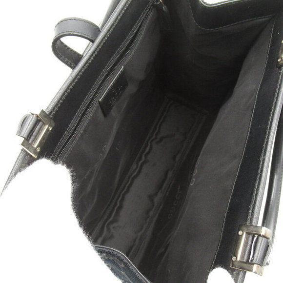 Gucci GG Canvas Leather Handbag Black - Picture 5 of 10